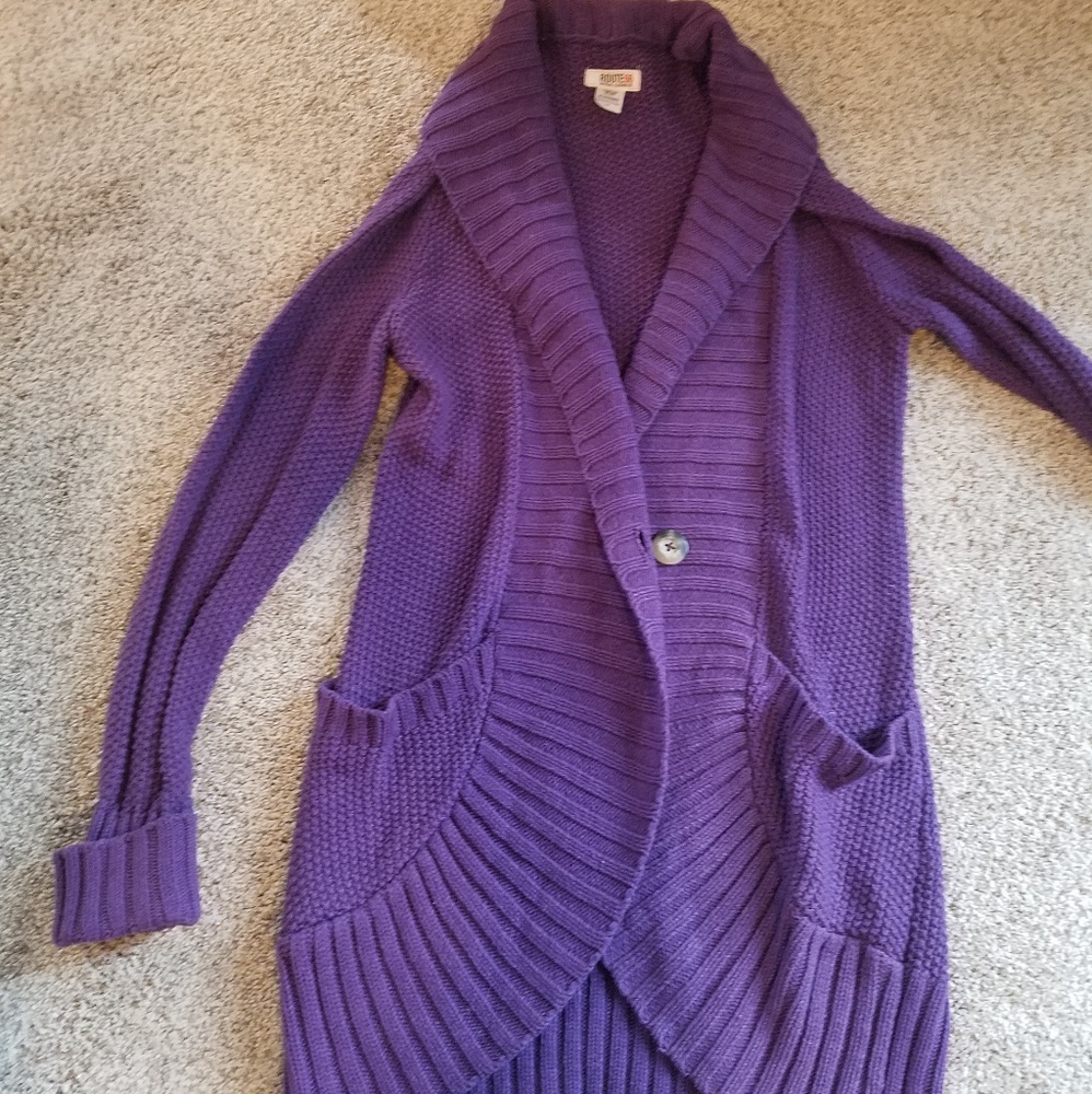 Long purple sweater